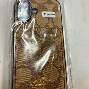 Coach Tan and Brown iPhone 16 Case